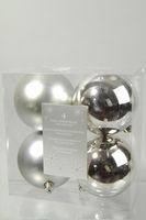 4 kerstballen zilver 100 mm - Ksd