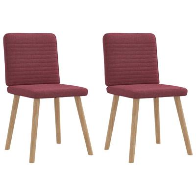Eetkamerstoelen 2 st stof wijnrood