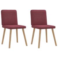 Eetkamerstoelen 2 st stof wijnrood