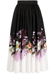 Elie Saab jupe à fleurs - Noir