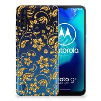 Motorola Moto G8 Power Lite | TPU Case | Gouden Bloemen