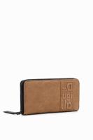 Portemonnee met bloemen in reliëf - BROWN - U