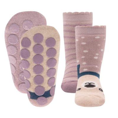 Ewers antislip sokken 2-pack Teddy Muis roze-27-30