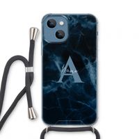 Midnight Marble: iPhone 13 mini Transparant Hoesje met koord