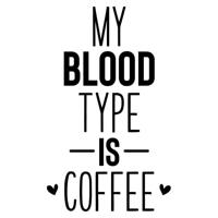 Blood type coffee - Muursticker - thumbnail