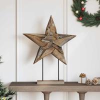 Kerstster Bruin 60 x 5 x 75 cm Massief Teakhout