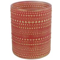 Countryfield theelichthouder hailey l rood 12,5 cm | 12 stuks