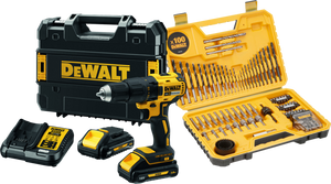 DeWalt DCD777L2T-QW + 100 delige boren- en bitset