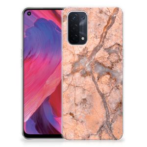 OPPO A93 5G TPU Siliconen Hoesje Marmer Oranje