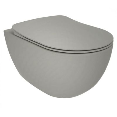 Wandcloset Aquasplash Rimoff Ophang Toilet Zonder Bidet Koel Grijs Aquasplash