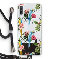 Kleurrijke papegaaien: Samsung Galaxy A70 Transparant Hoesje met koord
