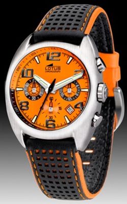 Lotus horlogeband 15323-D Rubber Multicolor + oranje stiksel