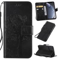 Boom & kat patroon gedrukt afdrukken horizontale Flip PU lederen draagtas met houder & kaartsleuven & portemonnee & Lanyard voor iPhone XI 2019 (zwart