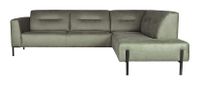 LABEL51 Hoekbank 'Napoli' Rechts, Micro Suede, kleur Groen - thumbnail