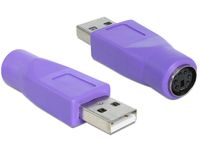 DeLOCK 65461 tussenstuk voor kabels USB-A PS/2 Violet - thumbnail