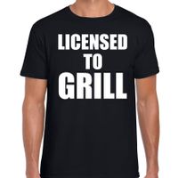 Licensed to grill bbq / barbecue cadeau t-shirt zwart voor heren - thumbnail