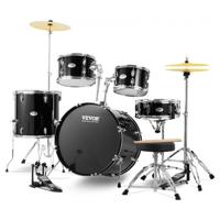 VEVOR 5-delige fullsize drumset met troonstandaard, zwart