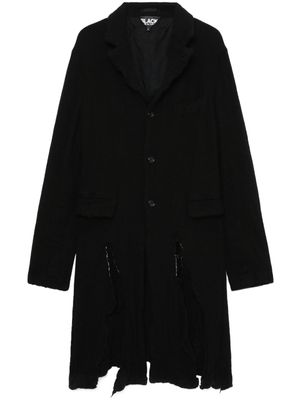 Black Comme Des Garçons manteau à simple boutonnage - Noir