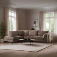 BASE 3-zits Hoekbank 'Cletis' Links, Geweven, kleur Taupe BASE 3-zits Hoekbank 'Cletis' Links, Geweven, kleur Taupe