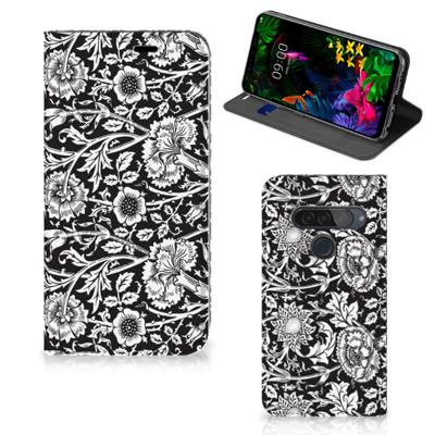 LG G8s Thinq Smart Cover Black Flowers LG G8s Thinq Smart Cover Black Flowers