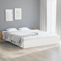 Bedframe massief hout wit 140x200 cm