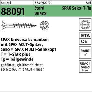 SPAX SPAX Seko-T-Tg 880910190050050 Verzonken schroeven 5 mm 50 mm T-STAR plus Staal WIROX 500 stuk(s)