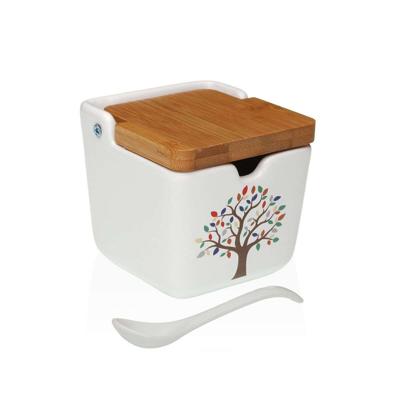 Suikerpot Versa Keramisch 8,8 x 8,5 x 8,8 cm Boomstructuur