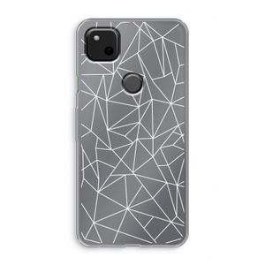 Geometrische lijnen wit: Google Pixel 4a Transparant Hoesje