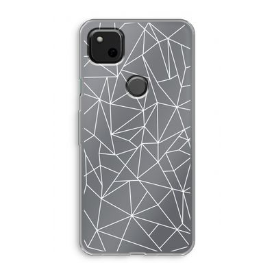 Geometrische lijnen wit: Google Pixel 4a Transparant Hoesje