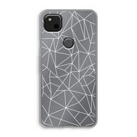 Geometrische lijnen wit: Google Pixel 4a Transparant Hoesje