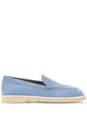 Hogan mocassins en daim à logo embossé - Bleu