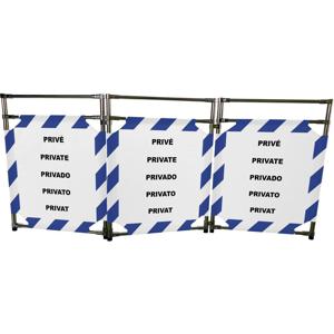 VISO TRAVO128PRIV Versperring Driedelig inoxbarrière-PRIVÉ/blauw (b x h) 1700 mm x 1000 mm