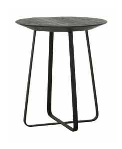 DTP Home Bijzettafel 'Neptunes' Teakhout, 40cm, kleur Zwart