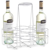 Zilver wijnflessen rek/wijnrek tafelmodel voor 6 flessen 31 cm