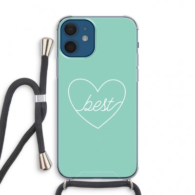 Best heart pastel: iPhone 12 mini Transparant Hoesje met koord