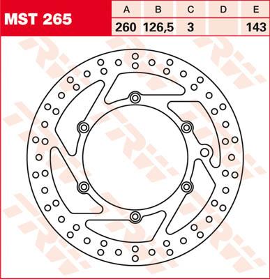 TRW Remschijf, remschijven voor de moto, MST265