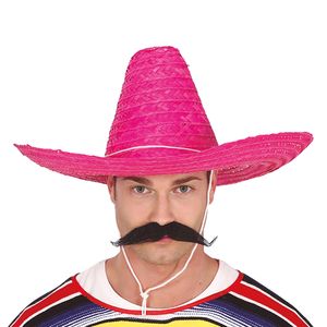 Mexicaanse Sombrero hoed voor heren - carnaval/verkleed accessoires - roze