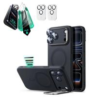iPhone 17 Pro Max Cloud Soft Magnetic Case (Camera Control, Stash Stand) Armorite Protection Bundle - Black