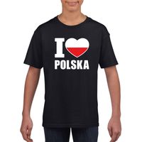 Zwart I love Polen fan shirt kinderen - thumbnail