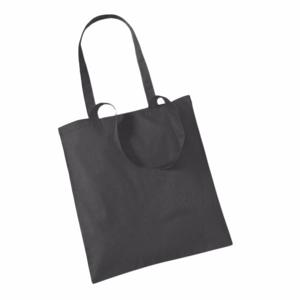 Draagtasje met hengsels - antraciet - 42 x 38 cm - katoen - 10 liter - boodschappen - gymtas