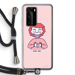Hartje: Huawei P40 Pro Transparant Hoesje met koord