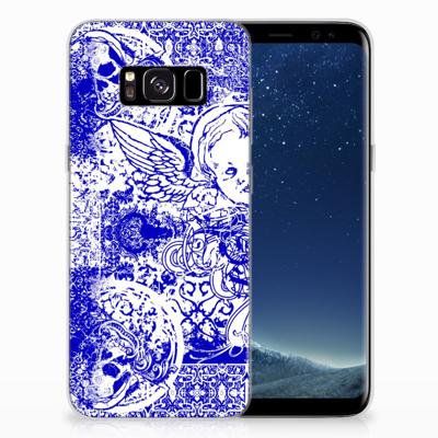 Silicone Back Case Samsung Galaxy S8 Angel Skull Blauw