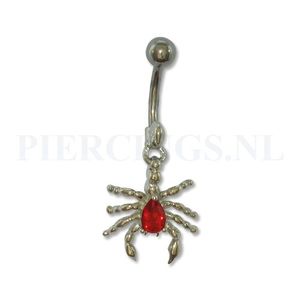 Navelpiercing schorpioen rood