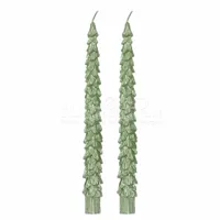 Dinerkaars Kerstboom Wit Mint 25cm 2st