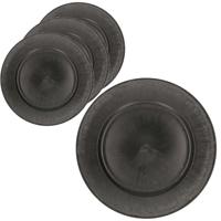 Othmar Decorations Diner/kerstdiner onderborden - 4x - mat zwart - 33 cm - rond