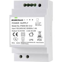 Basetech PSDD-60-12-2 DIN-rail netvoeding 12 V 4.5 A 54 W Aantal uitgangen: 2 x Inhoud: 1 stuk(s)