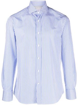 Brunello Cucinelli chemise en coton à manches longues - Bleu