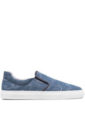 Jacob Cohën baskets en jean à logo brodé - Bleu