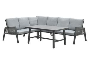 Loungeset Garden Impressions Andrea- hoekbank en tafel - grijs