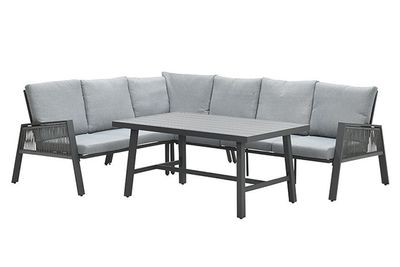 Loungeset Garden Impressions Andrea- hoekbank en tafel - grijs- - Aluminium- Garden Impressions